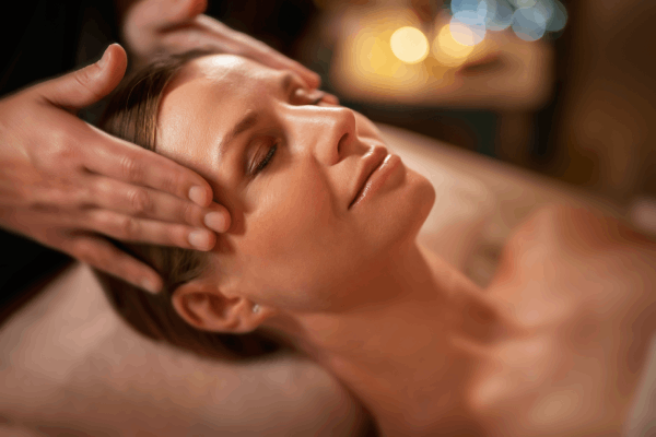 Massage visage digito-pressions